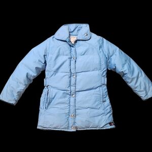 Vintage Sky Blue Ski Or Snowboard Women's Puffer Coat 70s 80s Made In Canada